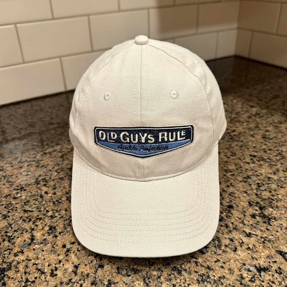 Old Guys Rule Hat Baseball Cap Adjustable Beige Aged to Perfection Men's Khaki